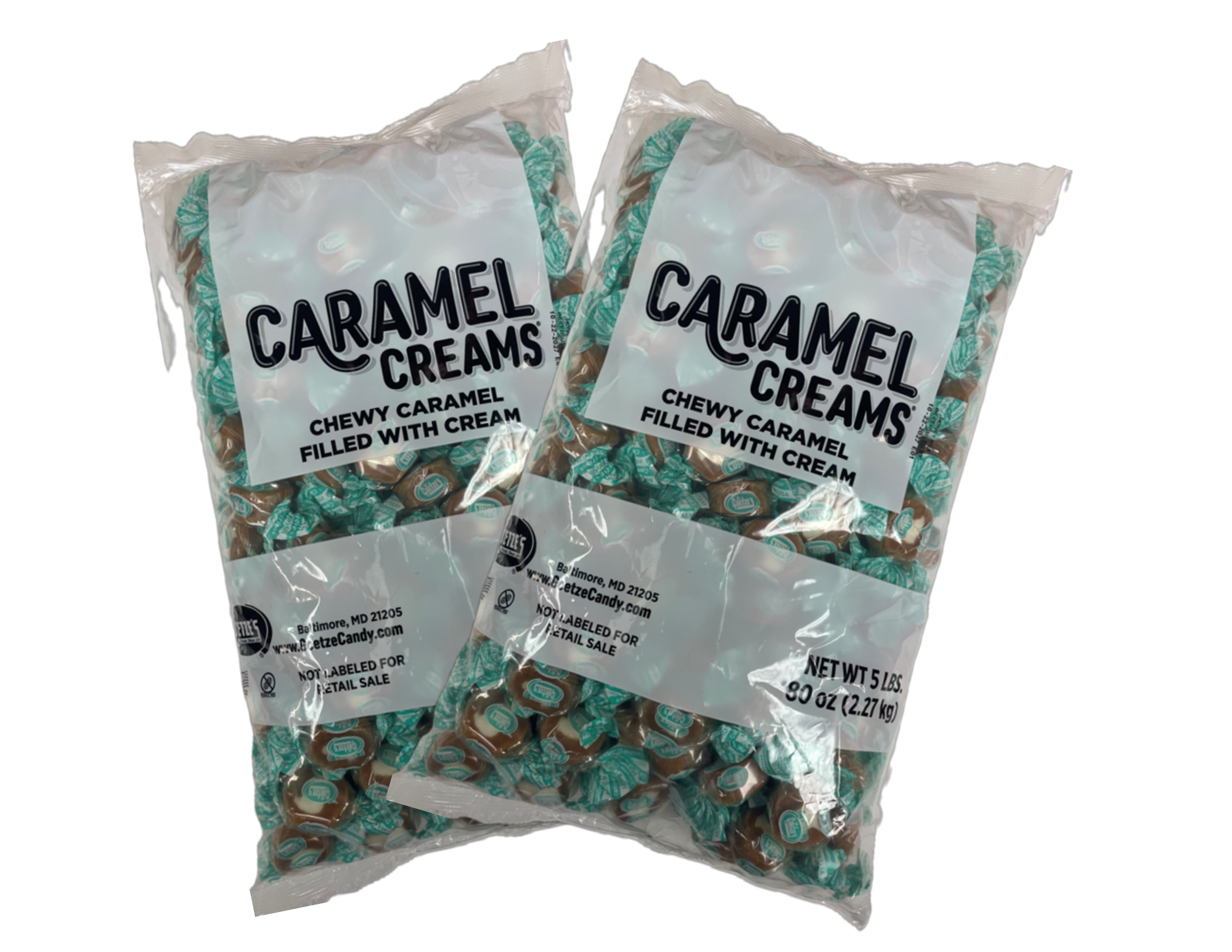 Goetze's Bulk Honey Bun Caramel Creams, 5lbs (2.27 kg) bag, made in United States