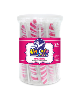 Adams & Brooks Mini Unicorn bubble gum jars, Hot Pink, 10 oz box, Mexico