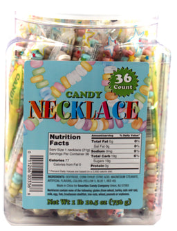 Smarties candy necklaces jar, 216 count, made in USA