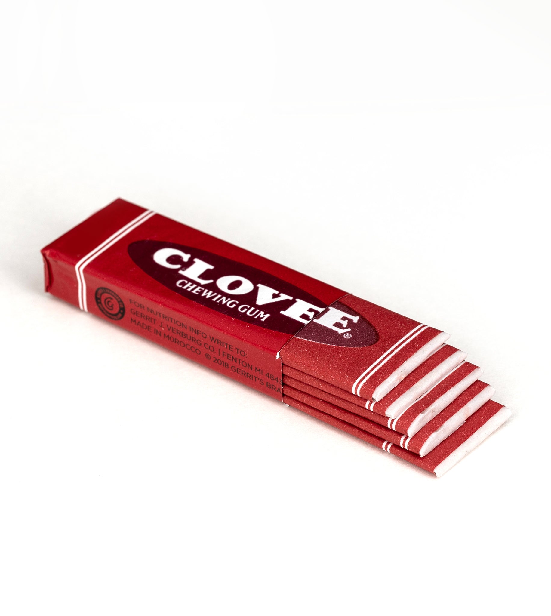 Clove Gum 5 stick Single Facing Display, 480-count case, made in Morocco
