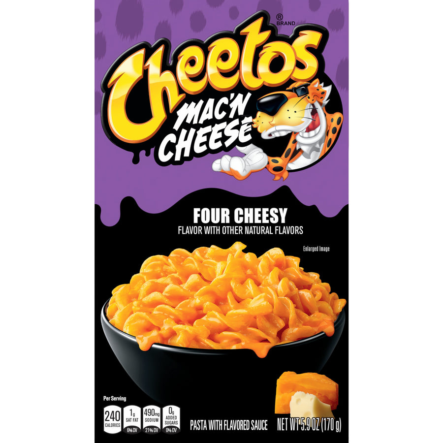 Cheetos Mac and Cheese Four Cheese box, 5.6 oz, made in USA