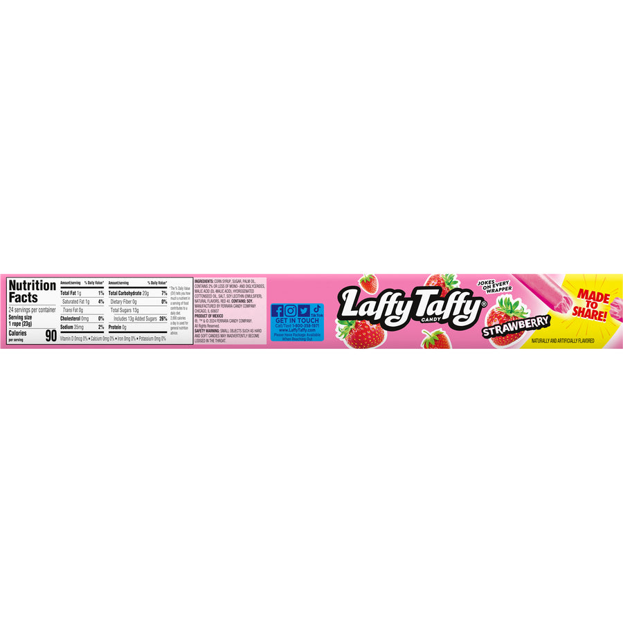 Laffy Taffy Rope Strawberry, 0.81 oz (23 g), made in Mexico
