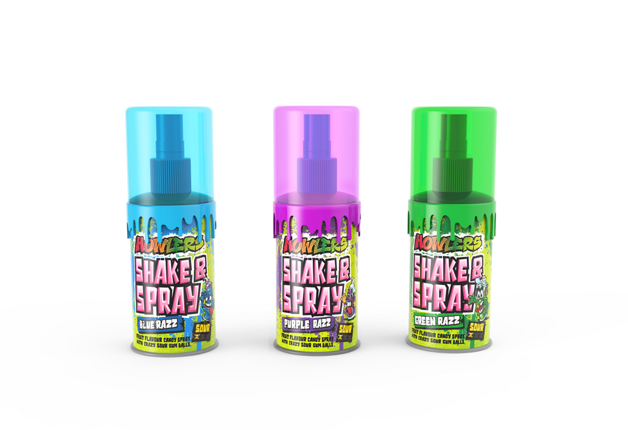 Albert's Howlers Shake & Spray assorted spray candy, 2.03 oz, China