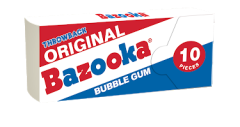 Bazooka Wallet Pack Orig Flavor bubble gum, 2.112 oz, made in Tunisia