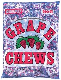 Albert's Fruit Chews Grape, 240-count bag, made in Brazil