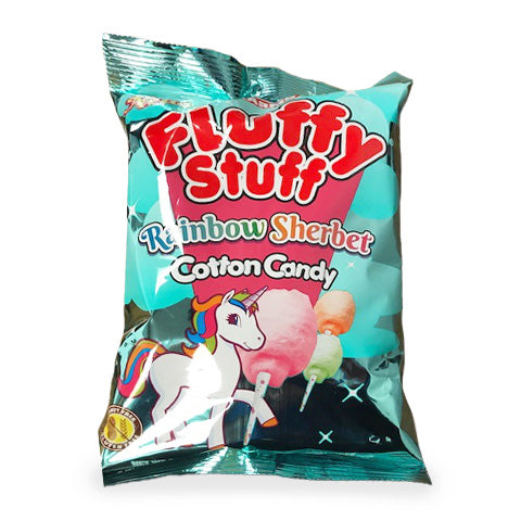 Charms Fluffy Stuff rainbow sherbet cotton candy bag, 2.1 oz, made in USA