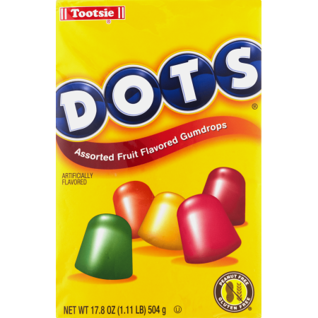 dots box super size, 17.8 oz, made in the USA