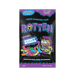 Rotten Original Gummy Worms, 5.3 oz bag, made in Mexico
