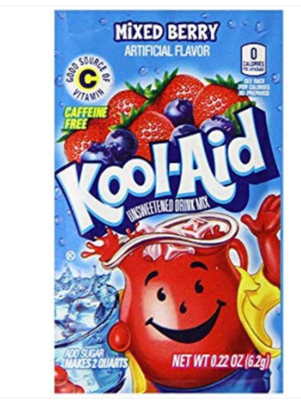 Kool-Aid Unsweetened Mixed Berry 2Qt, 0.22 oz (6 g), made in the USA