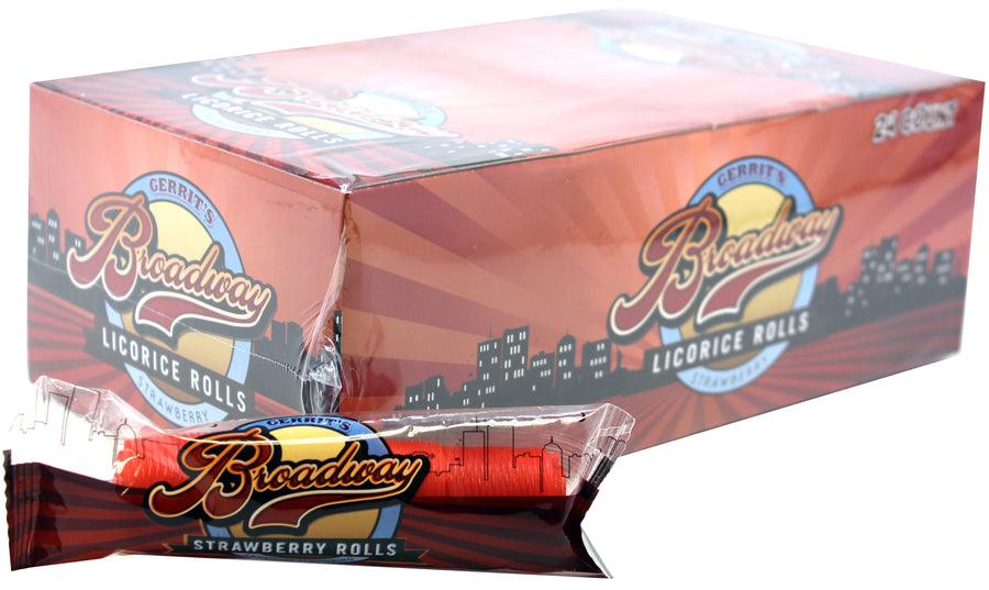 Gerrit Broadway Rolls Strawberry, 144-count case, made in Netherlands