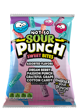 Sour Punch Not So Sour Bites, 5.00 oz (142 G), made in USA