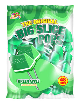 Albert's Bag Big Slice Pops Green Apple, 0.26 oz (7 G), made in Mexico