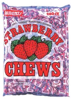Albert's Fruit Chews Strawberry, 240-count bag, made in Brazil