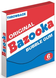 Bazooka Throwback Mini Wallet Pack bubble gum, 1.27 oz, made in Tunisia