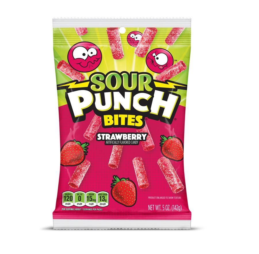 Sour Punch Strawberry Bites, 5.00 oz (142 G), made in USA