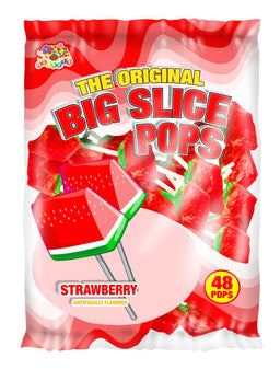 Albert's Bag Big Slice Pops Strawberry, 0.26 oz (7 G), made in Mexico