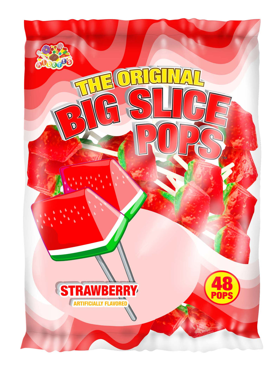 Albert's Bag Big Slice Pops Strawberry, 0.26 oz (7 G), made in Mexico