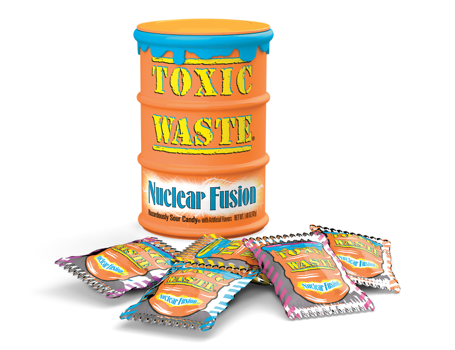 Toxic Waste Drums Nuclear Fusion novelty candy, 1.48 oz, made in Pakistan