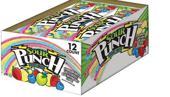 Sour Punch Straws Rainbow Tray, 2.00 oz (57 G), made in USA