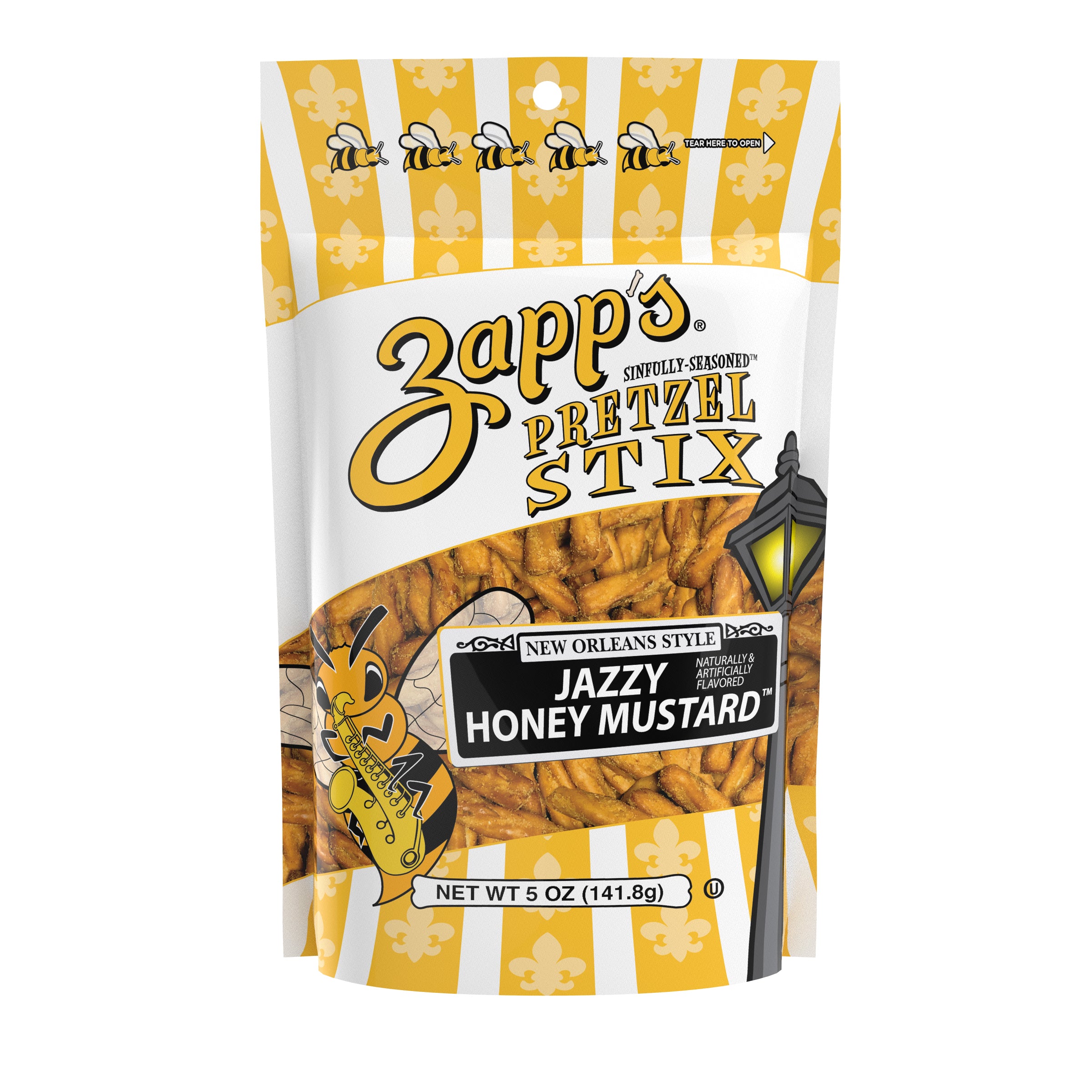 zapp's jazzy honey mustard stix, 5 oz, made in the USA