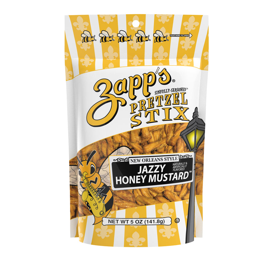 zapp's jazzy honey mustard stix, 5 oz, made in the USA