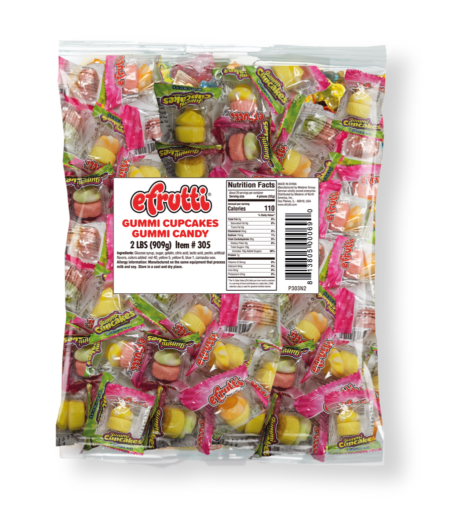 efrutti Gummi Cupcakes, 2 lb (0.91 kg), made in China