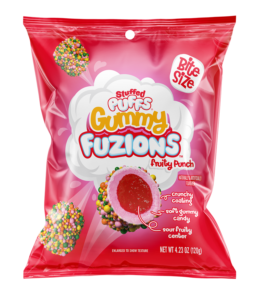 Stuffed Puffs Gummy Fuzions Fruity Punch, 4.23 oz (120 g), made in the USA
