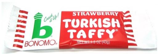 Bonomo Turkish Taffy Bar Strawberry taffy, 1.50 oz, made in USA