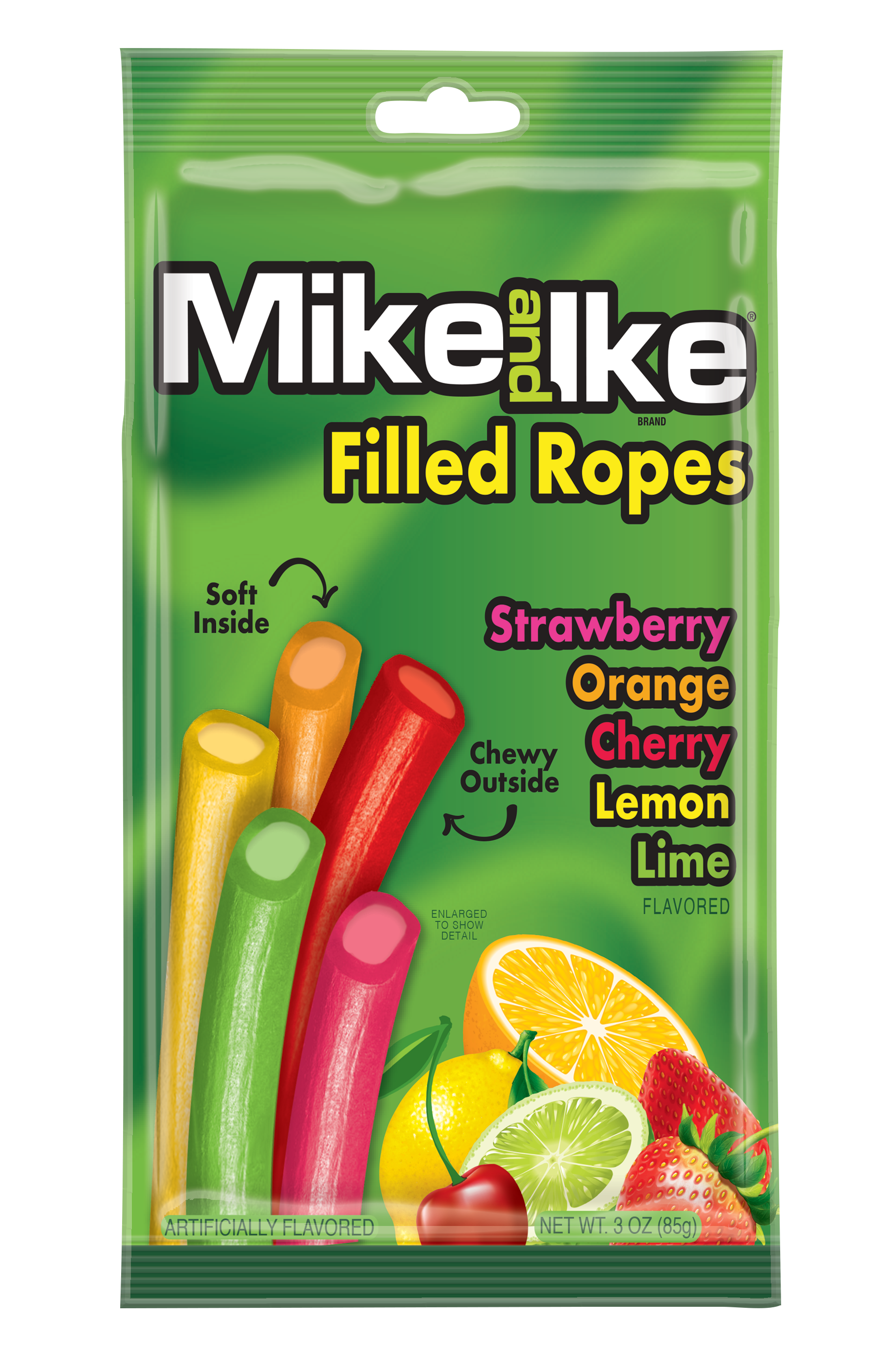 Mike & Ike Licorice Ropes, 3 oz pack, non-chocolate candy, made in Mexico
