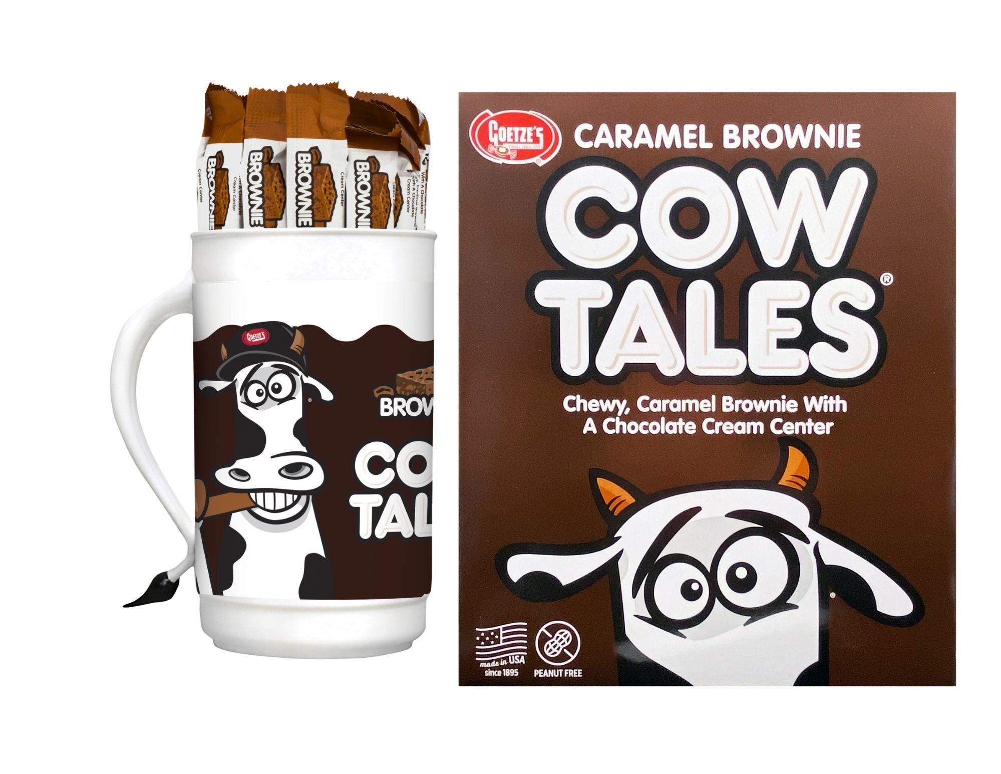 Goetze's Cow Tales Tumbler Caramel Brownie, case of 100, made in United States