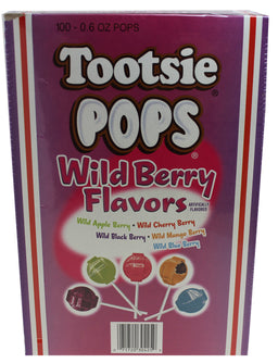 tootsie pops box wild berry, made in the USA