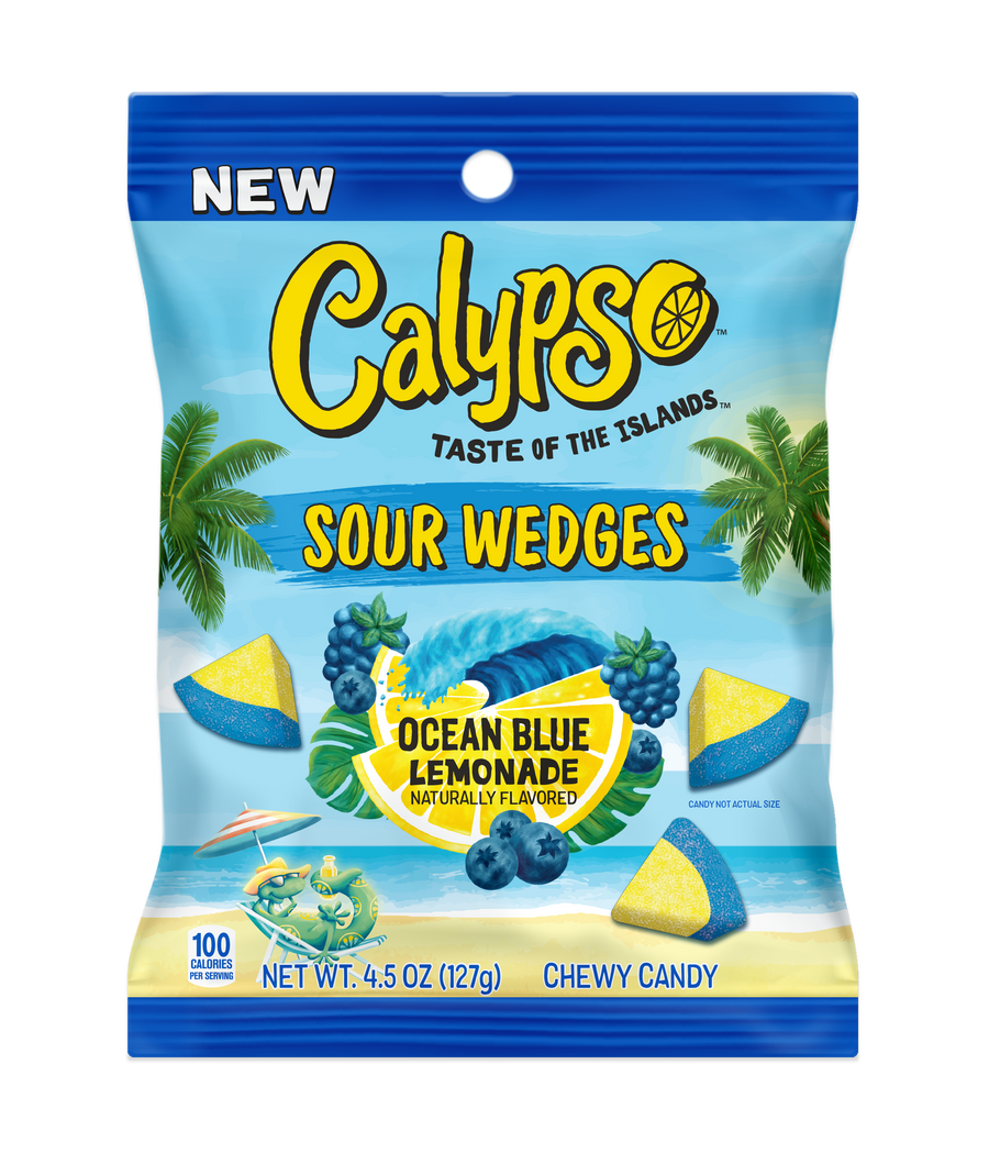 Calypso Sour Wedges Ocean Blue, 4.5 oz, made in USA