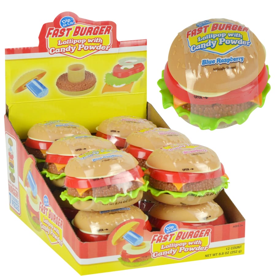 Koko's Dip-N-Lik Fast Burger dip-and-lik novelty candy, .74 oz (21 G), made in China