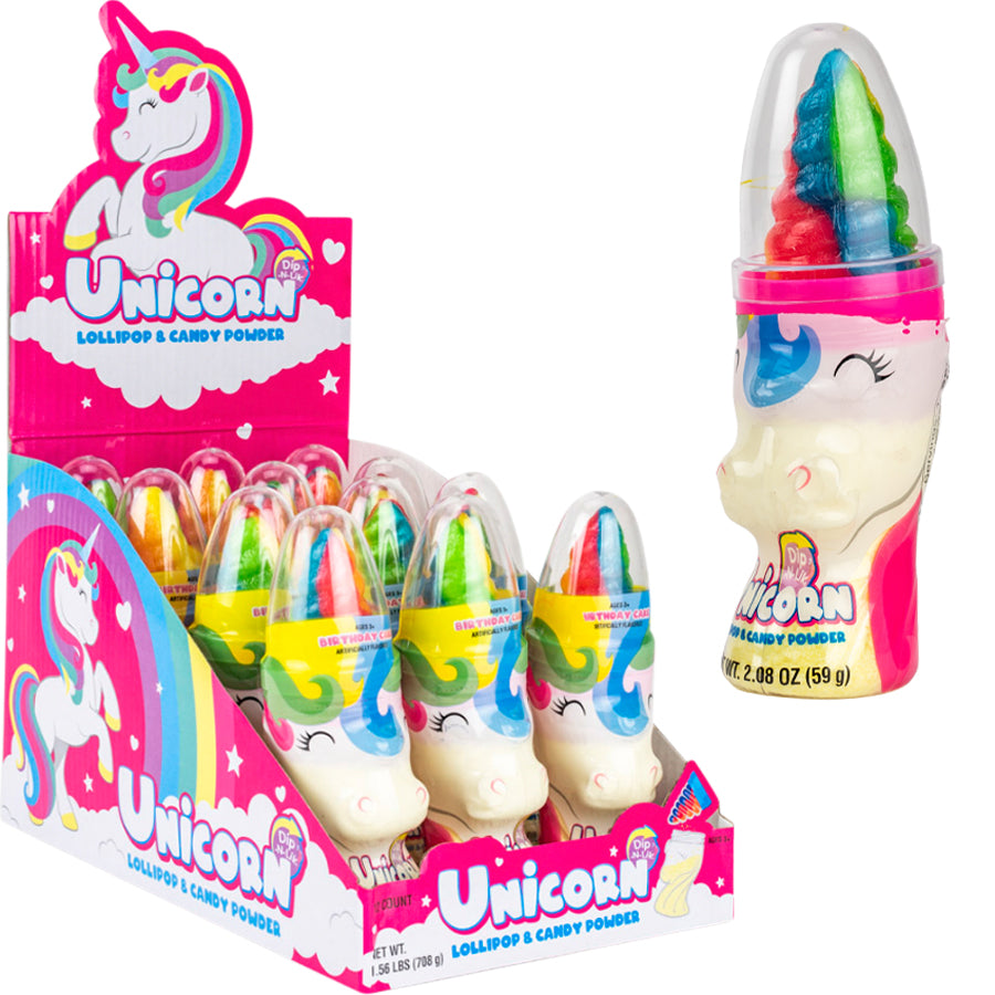 Koko's Dip-N-Lik Unicorn dip-and-lik novelty candy, 1.40 oz (40 G), made in China