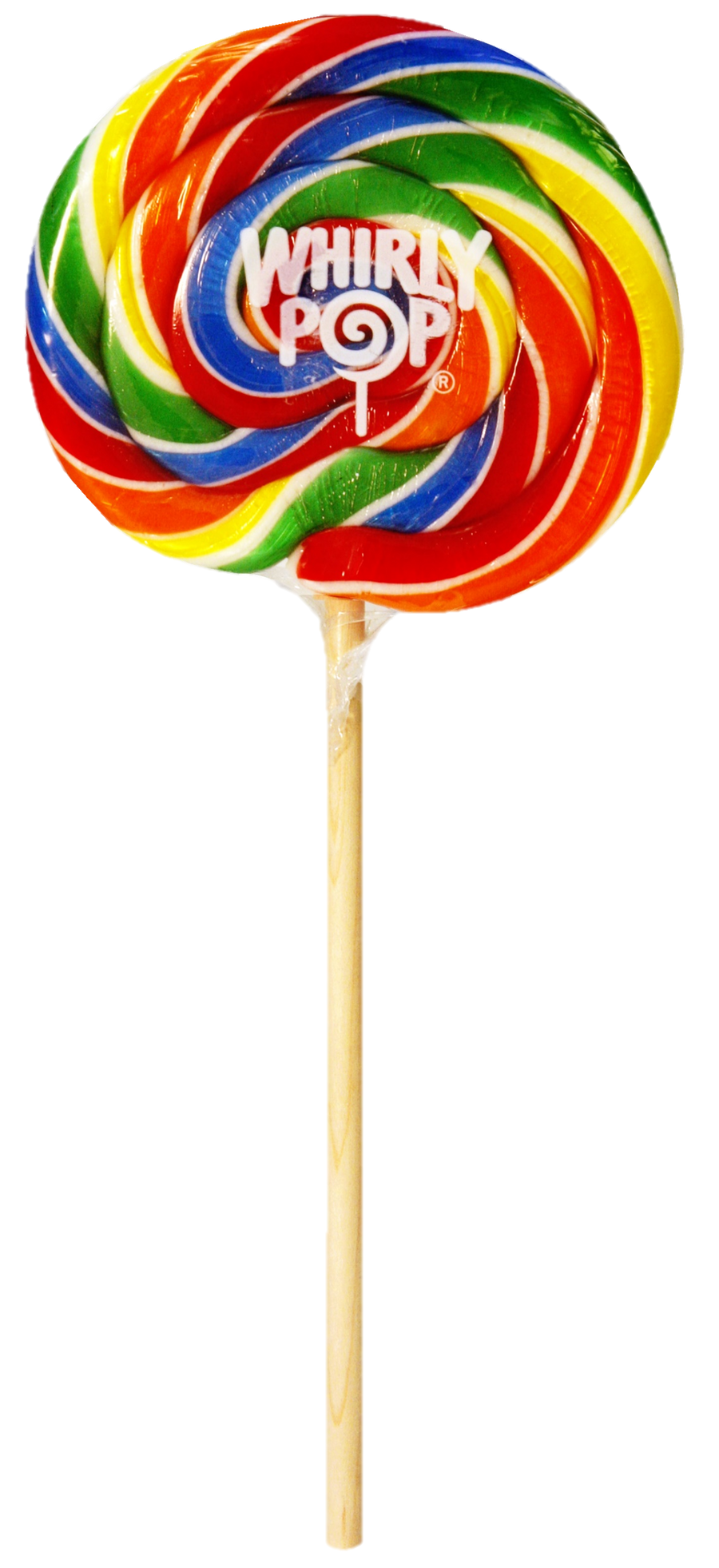 Adams & Brooks rainbow whirly pop display, 3 oz swirl lollipops, Mexico