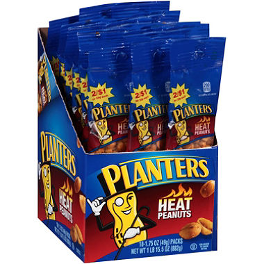 Planters Heat Peanuts Tube, 1.75 oz (50 g), made in USA