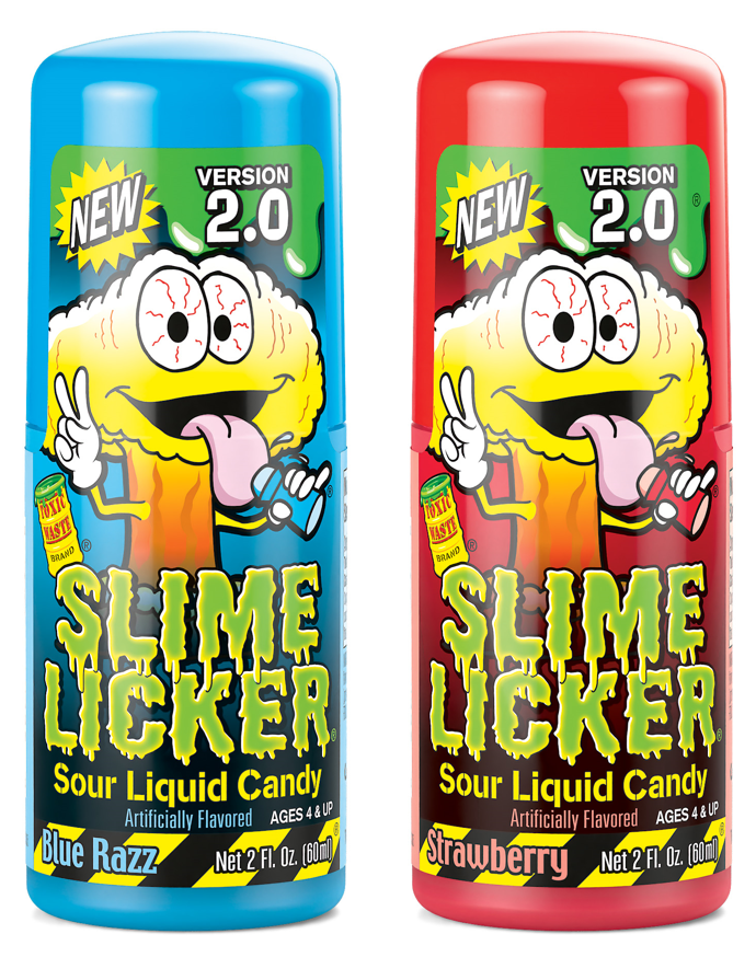 Toxic Waste Slime Licker 2.0 Blue Razz and Straw novelty candy, 2.00 oz, made in Pakistan