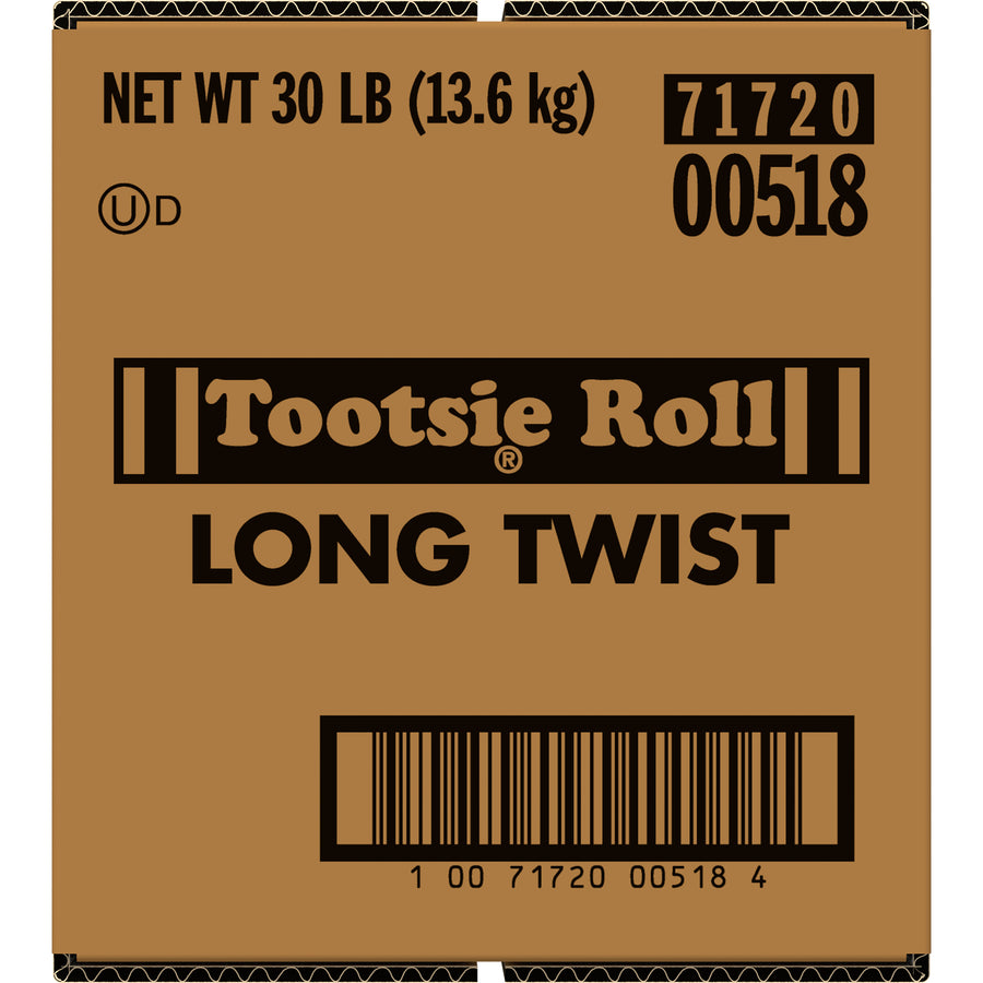 tootsie roll 3" long bulk (1361 pieces), 30 lb, made in the USA