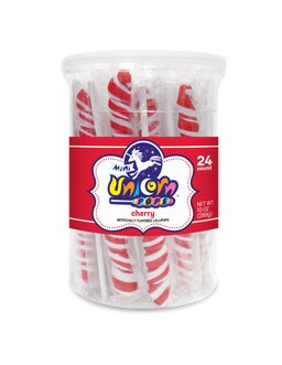 Adams & Brooks Mini Unicorn bubble gum jars, Red, 10 oz box, Mexico