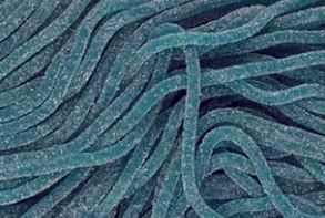 Gustafs Bulk Sour Blue Raspberry Laces, 2 lb bag, made in Netherlands