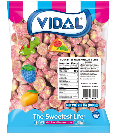 vidal bulk sour bites watermelon & lime, 2.2 lb, made in Spain