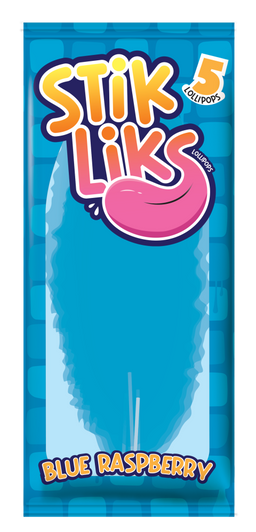 Stik Liks Lollipops Blue Raspberry, 1.76 oz (50 g), made in China