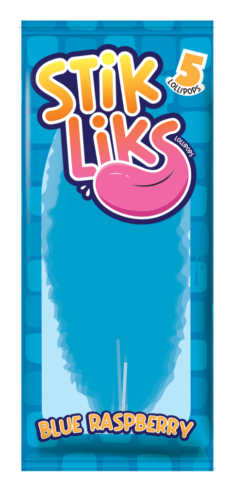 Stik Liks Lollipops Blue Raspberry, 1.76 oz (50 g), made in China