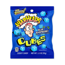 Warheads Blue Raspberry Cubes, 3.5 oz (99 g), made in USA