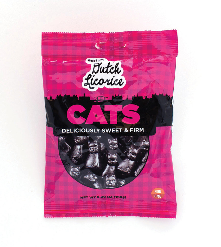 Gerrit Dutch Licorice Cats Bag 5.29, case of 12, made in Netherlands