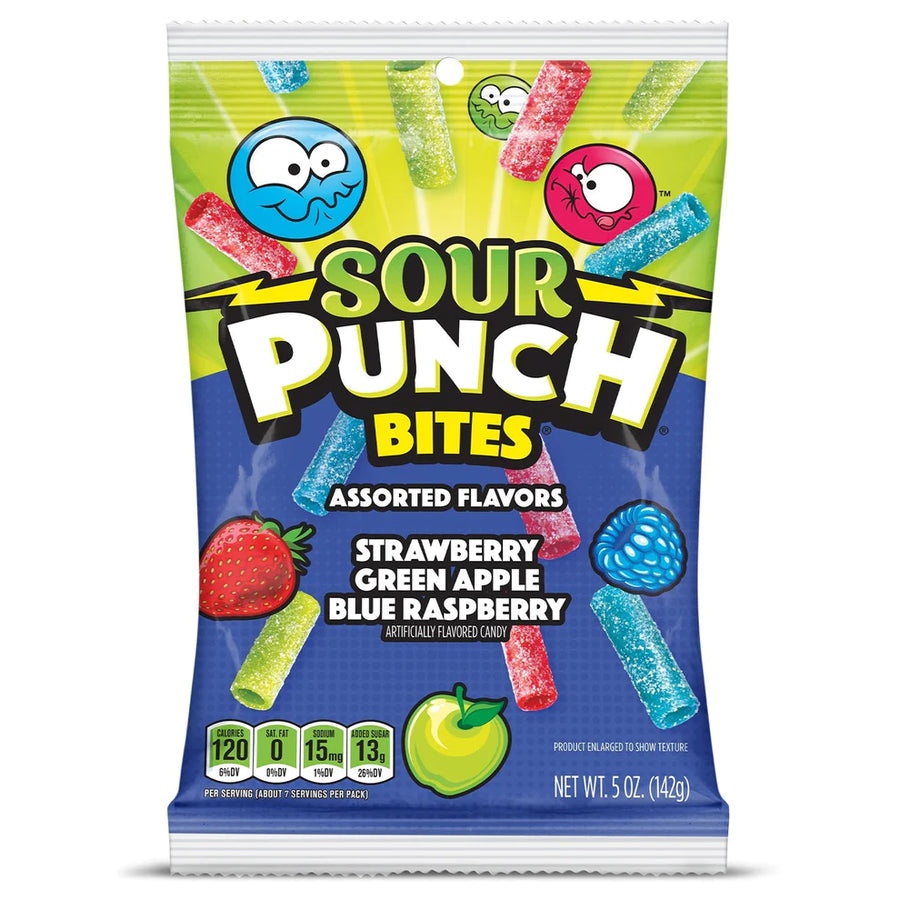 Sour Punch Assorted Bites, 5.00 oz (142 G), made in USA