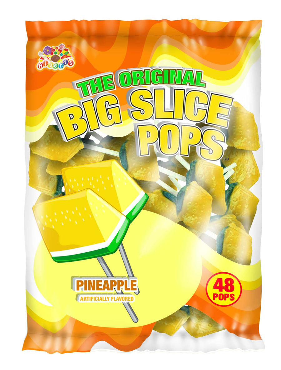 Albert's Bag Big Slice Pops Pineapple, 0.26 oz (7 G), made in Mexico