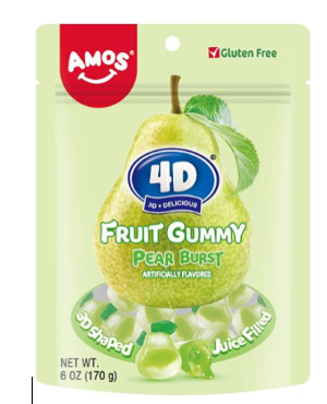 Amos 4D Pear Burst, 6 oz (170 G), made in China