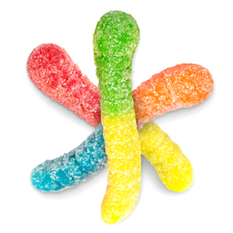 Albanese mini sour neon gummi worms bulk candy, 4.5 lb bag, USA